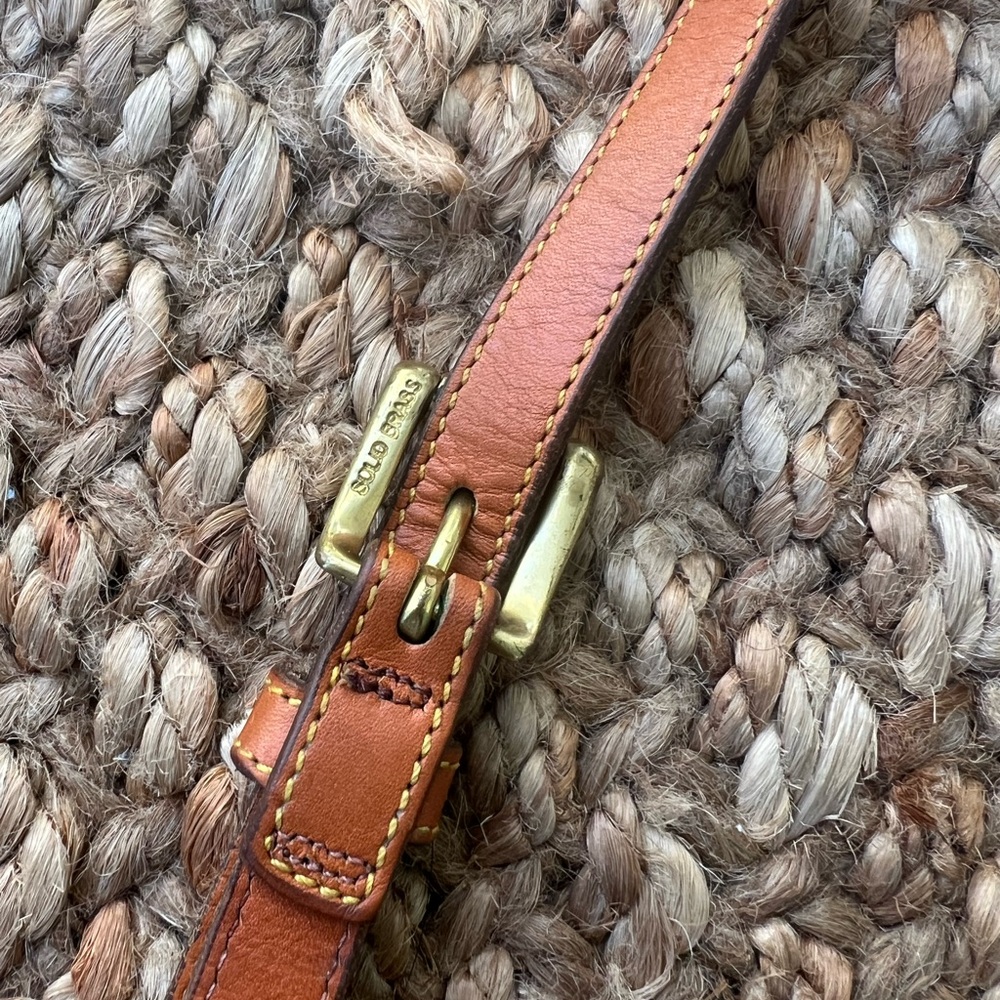 Dooney & Bourke Red and Tan saddle Crossbody Bag - Picture 7 of 14